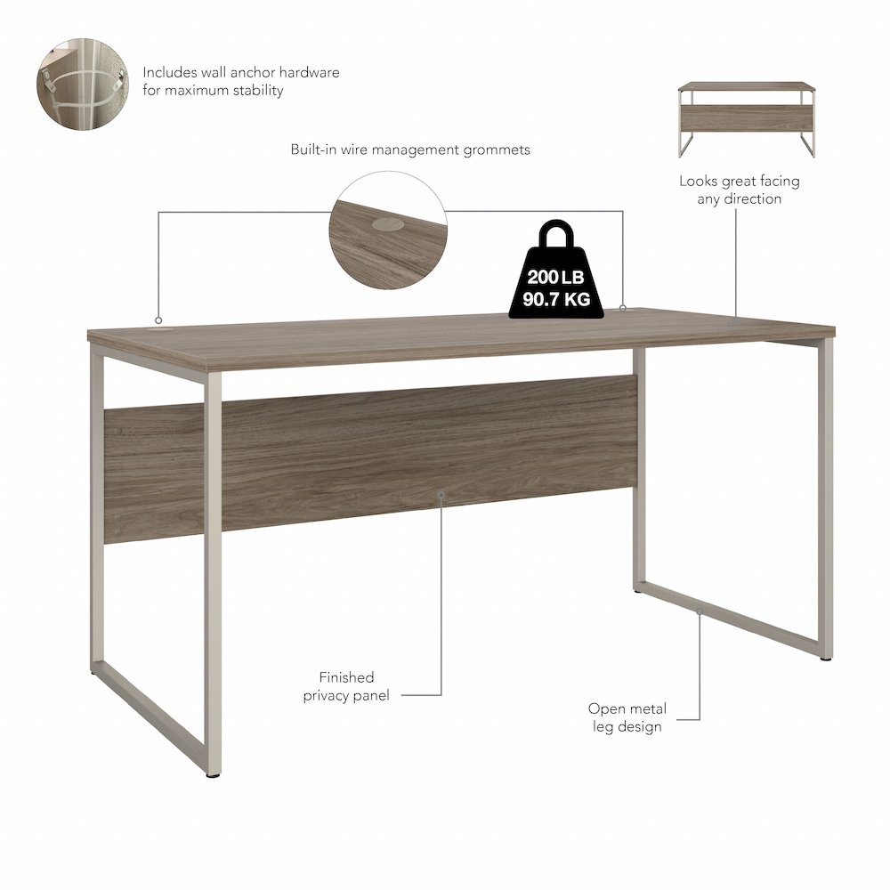 Hybrid 60W x 30D Computer Table Desk with Metal Legs. Picture 5
