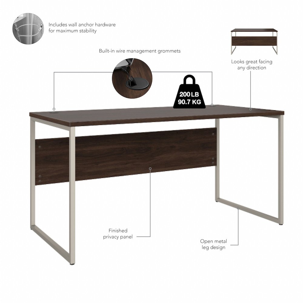 Hybrid 60W x 30D Computer Table Desk with Metal Legs. Picture 6