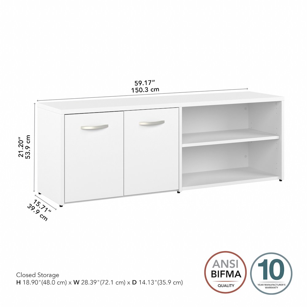 Studio C Low Storage Cabinet with Doors and Shelves. Picture 8
