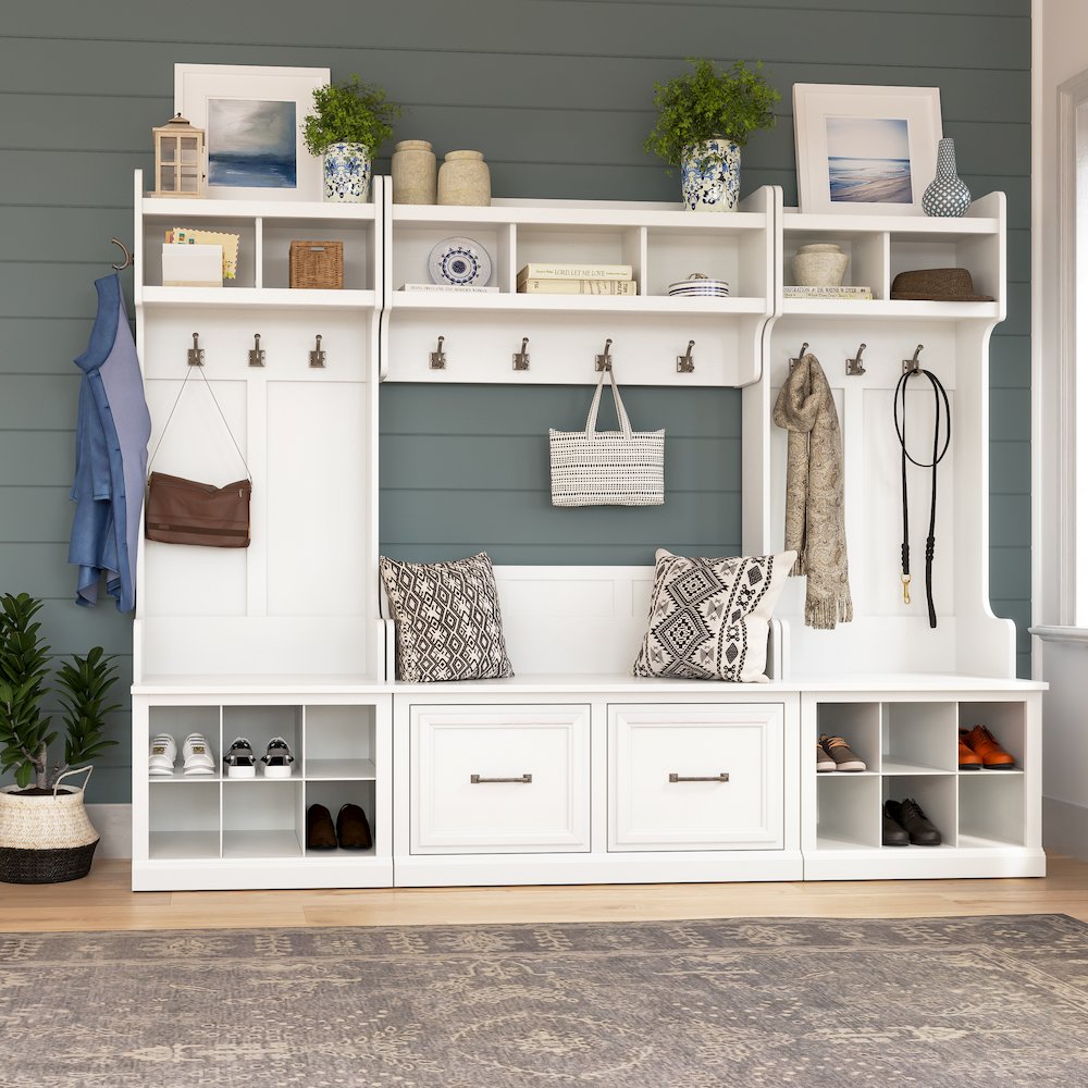 Woodland 40W Shoe Storage Bench with Doors. Picture 3