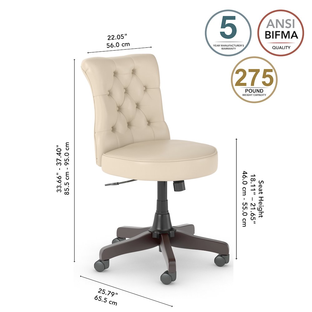 Arden Lane Mid Back Tufted Office Chair. Picture 8