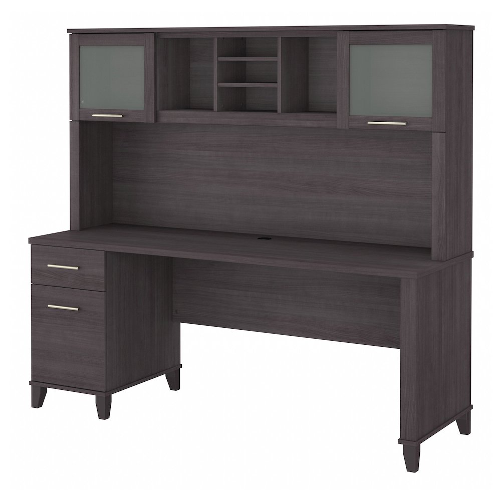 Somerset 72W Office Desk with Drawers and Hutch. Picture 1