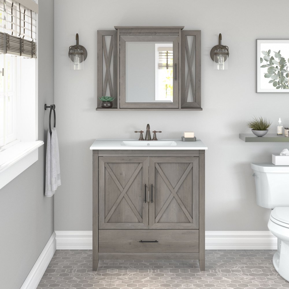 Key West 32W Bathroom Vanity Sink with Mirror. Picture 2