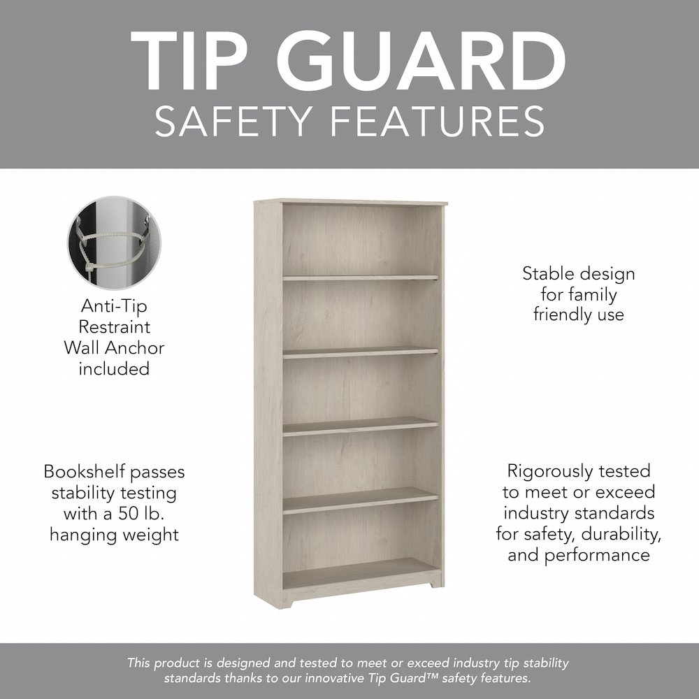 Cabot 60W L Shaped Computer Desk with Hutch and 5 Shelf Bookcase. Picture 9