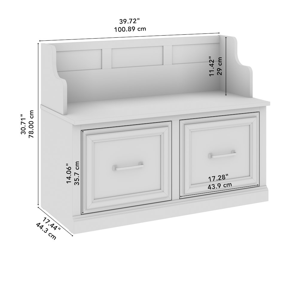 Woodland 40W Entryway Bench with Doors. Picture 9