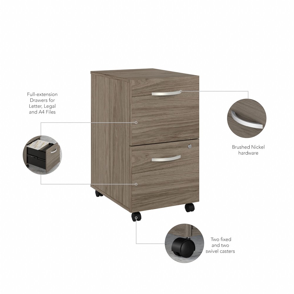 Hybrid 2 Drawer Mobile File Cabinet - Assembled. Picture 6