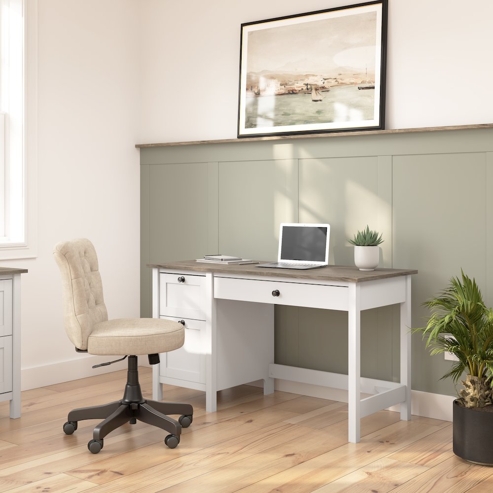 Mayfield 54W Computer Desk with Drawers. Picture 2