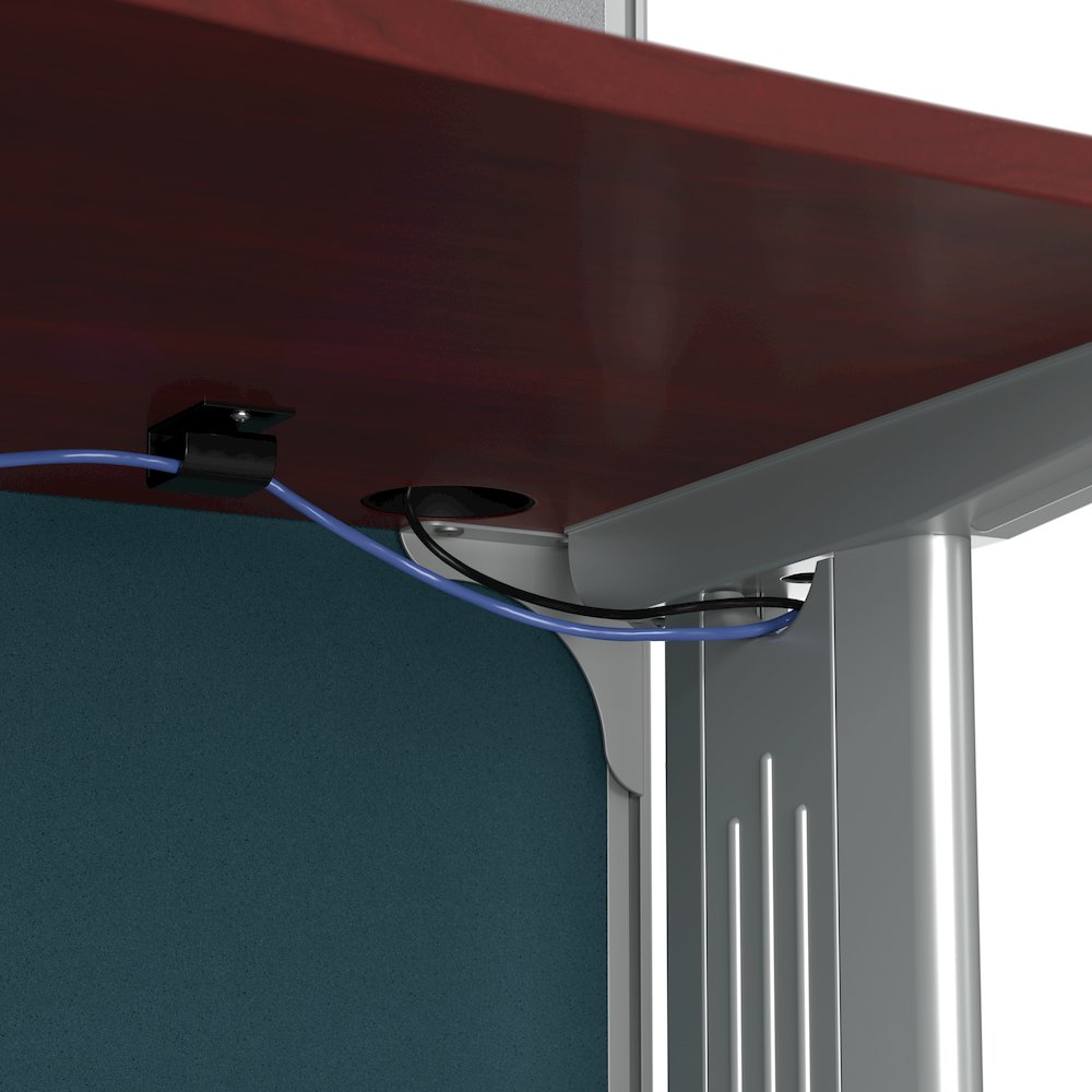 2 Person Straight Cubicle Desks with Storage, Drawers, and Organizers. Picture 8