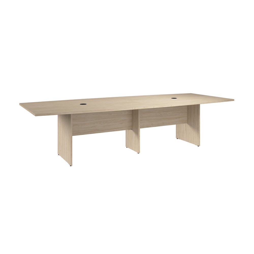 120-inch Office Conference Table with Wood Base in Natural Elm. Picture 1