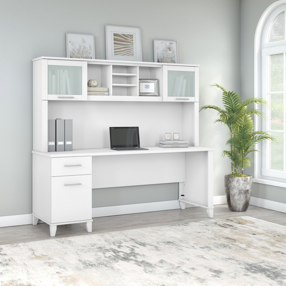 Somerset 72W Office Desk with Drawers and Hutch. Picture 2