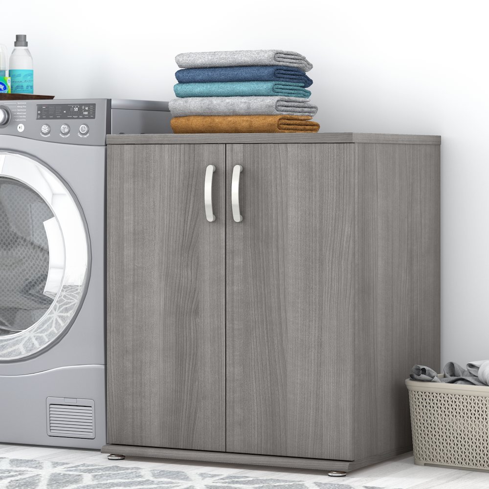 Universal Laundry Room Storage Cabinet with Doors and Shelves. Picture 2