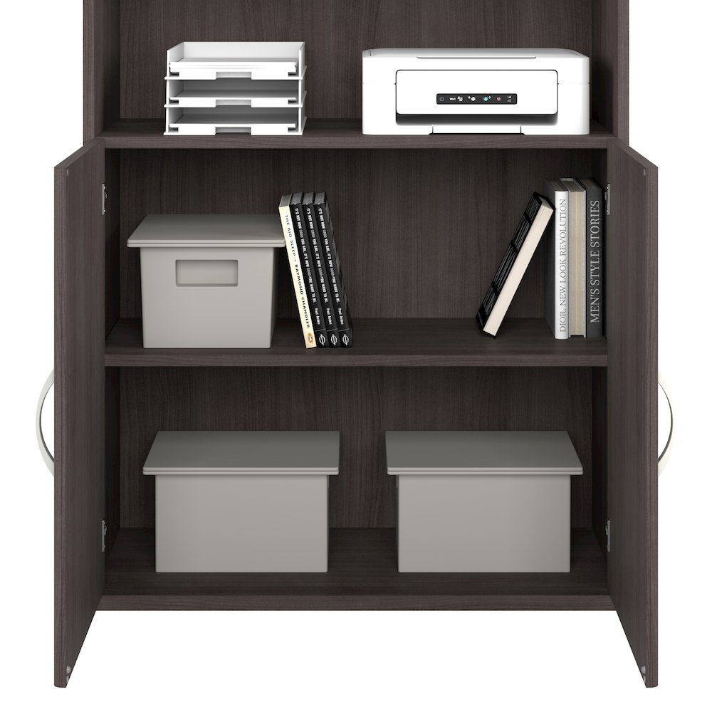 Studio C Tall 5 Shelf Bookcase with Doors. Picture 4