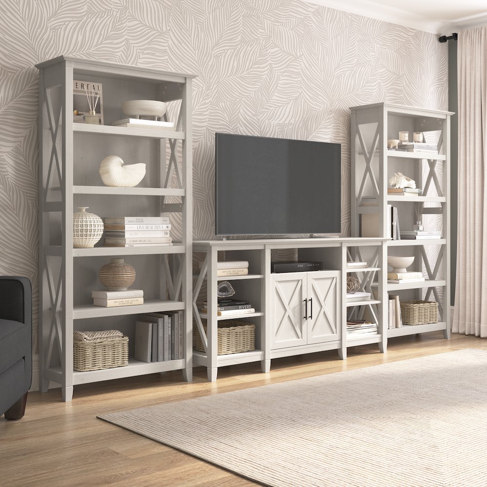 Key West Tall TV Stand with Set of 2 Bookcases. Picture 2