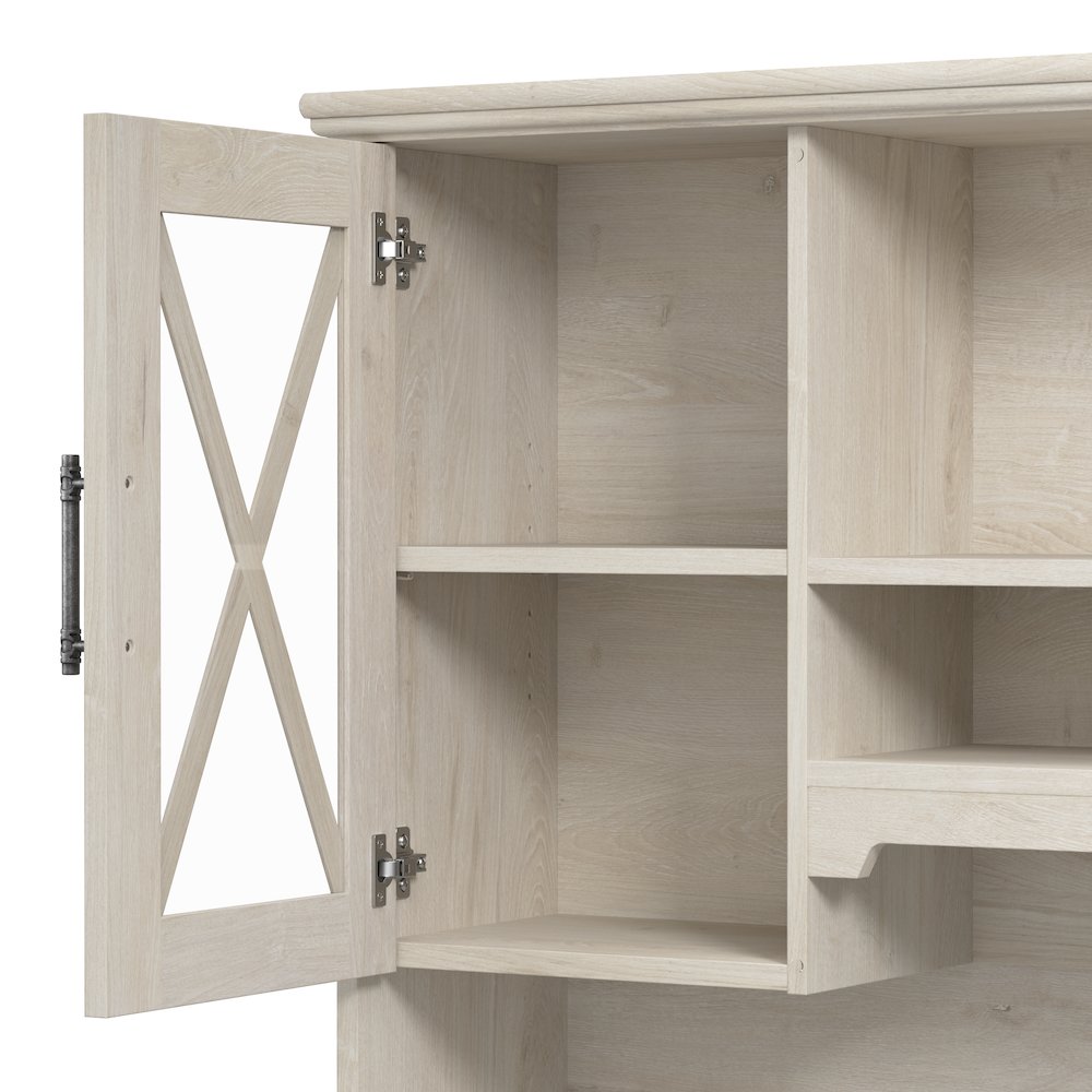 Lennox 60W Farmhouse L Shaped Desk with Hutch and Storage Cabinets. Picture 4