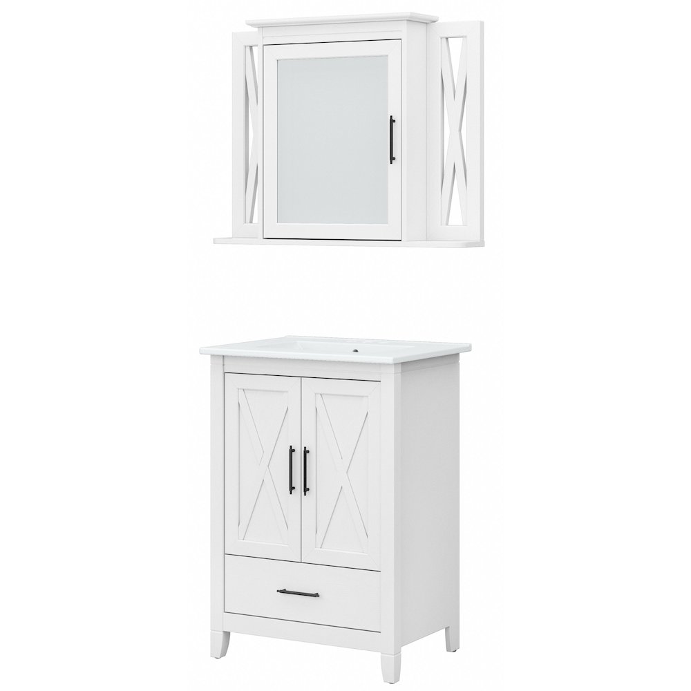 Key West 24W Bathroom Vanity Sink with Mirror. Picture 1