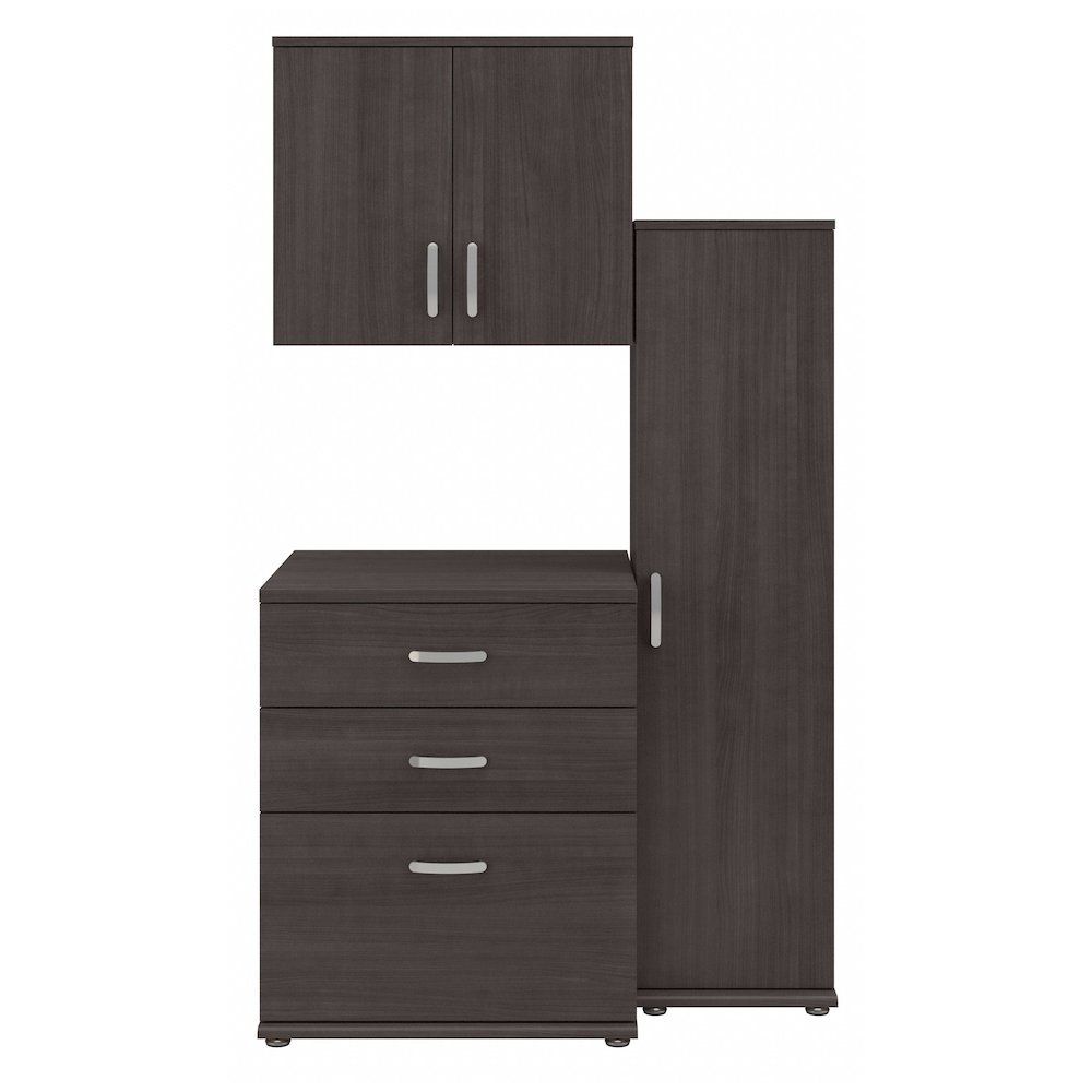 Universal 3 Piece Modular Garage Storage Set with Floor and Wall Cabinets. Picture 1