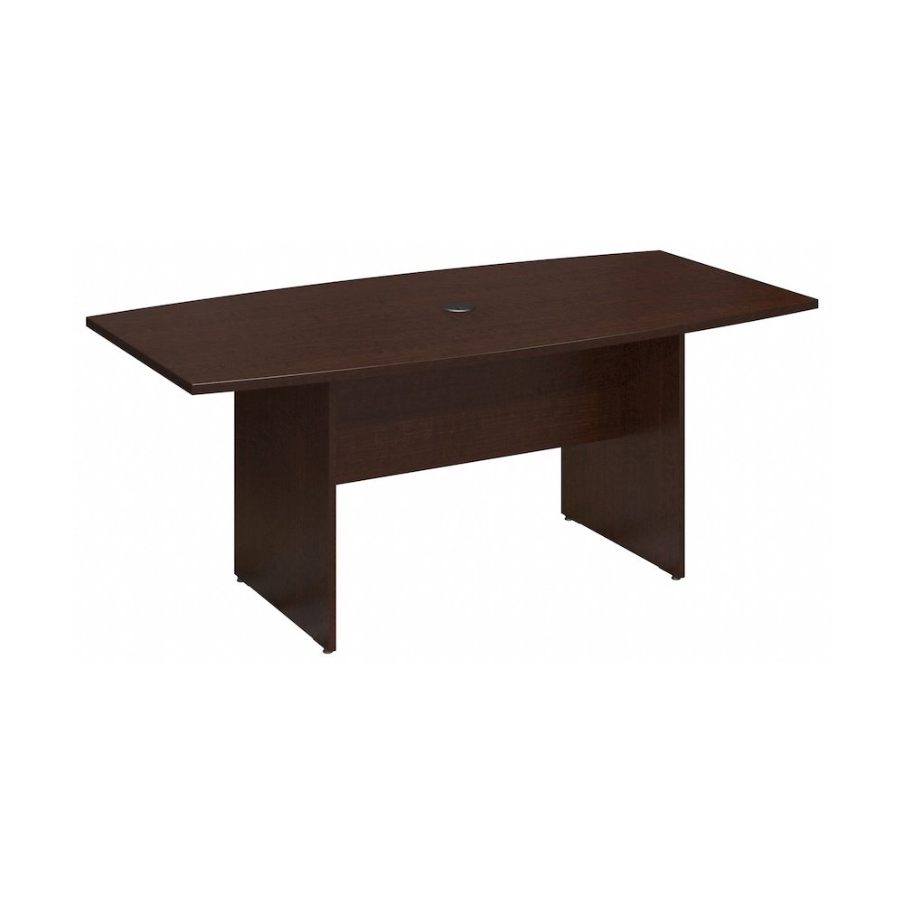 72W x 36D Boat Shaped Conference Table with Wood Base. Picture 1