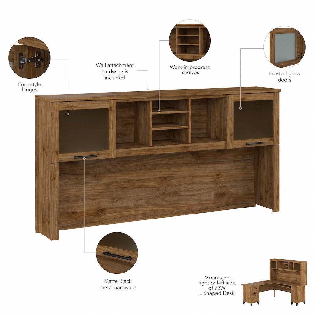 Somerset 72W L Shaped Desk with Hutch, Lateral File Cabinet and Bookcase. Picture 10