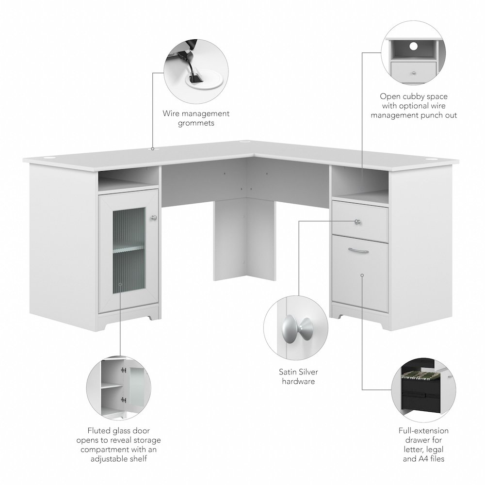 Cabot 60W L Shaped Computer Desk with Storage. Picture 8