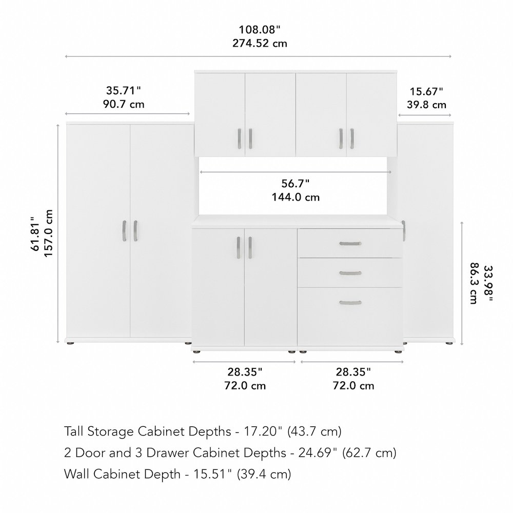 Universal 6 Piece Modular Laundry Room Storage Set with Floor and Wall Cabinets. Picture 4