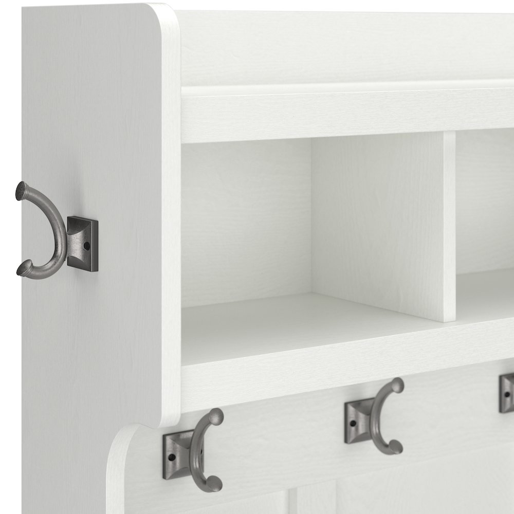 Woodland Full Entryway Storage Set with Coat Rack and Shoe Bench with Doors. Picture 6