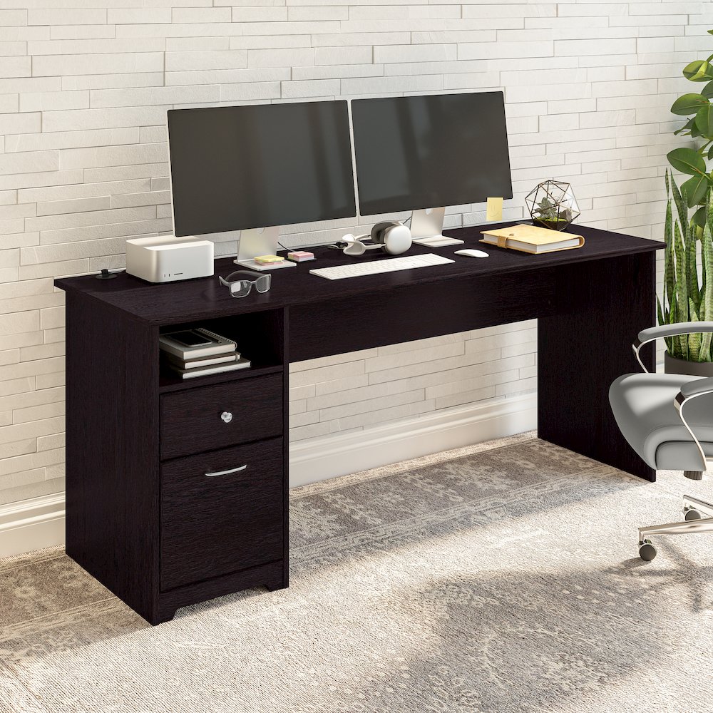 Cabot 72W Computer Desk with Drawers. Picture 2