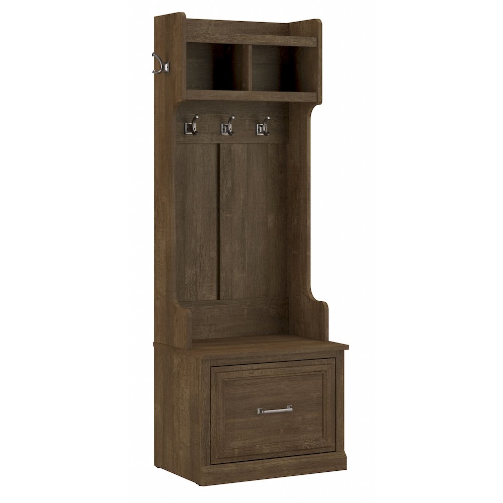 Woodland 24W Hall Tree and Small Shoe Bench with Drawer. Picture 1