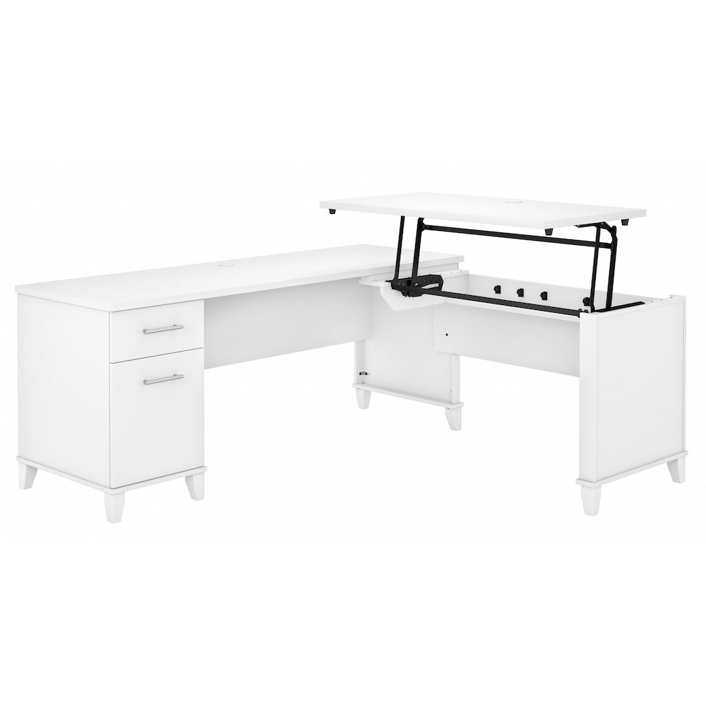 Somerset 72W 3 Position Sit to Stand L Shaped Desk. Picture 1