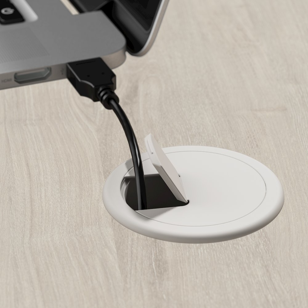 Cabot 60W L Shaped Computer Desk with Hutch and 5 Shelf Bookcase. Picture 6