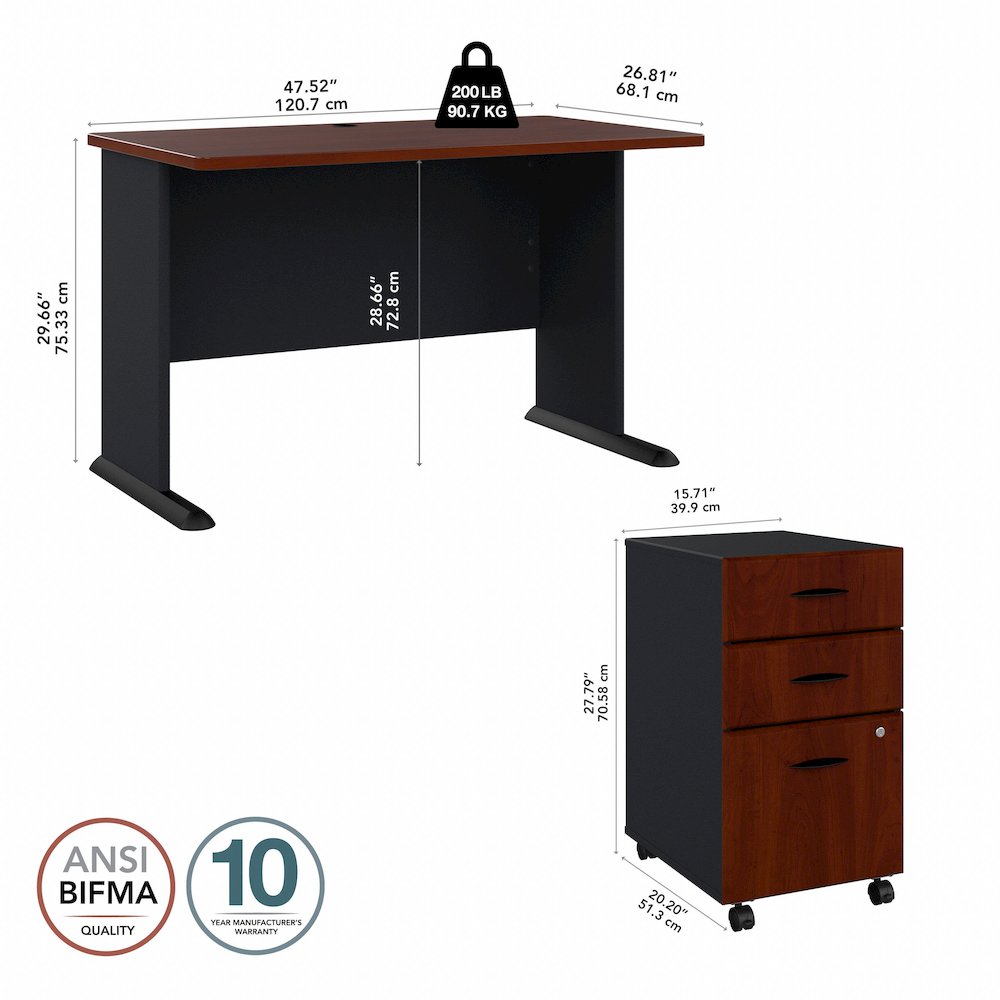 Series A 48W Desk with Mobile File Cabinet. Picture 9