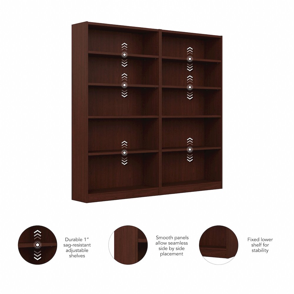Universal Tall 5 Shelf Bookcase - Set of 2. Picture 6