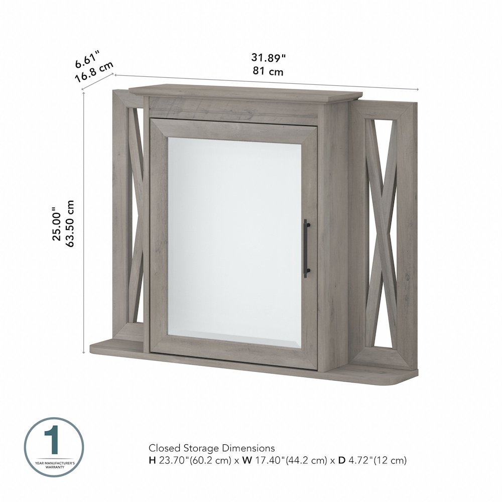 Key West Bathroom Medicine Cabinet with Mirror. Picture 9