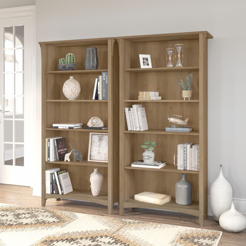 Salinas Tall 5 Shelf Bookcase - Set of 2. Picture 2
