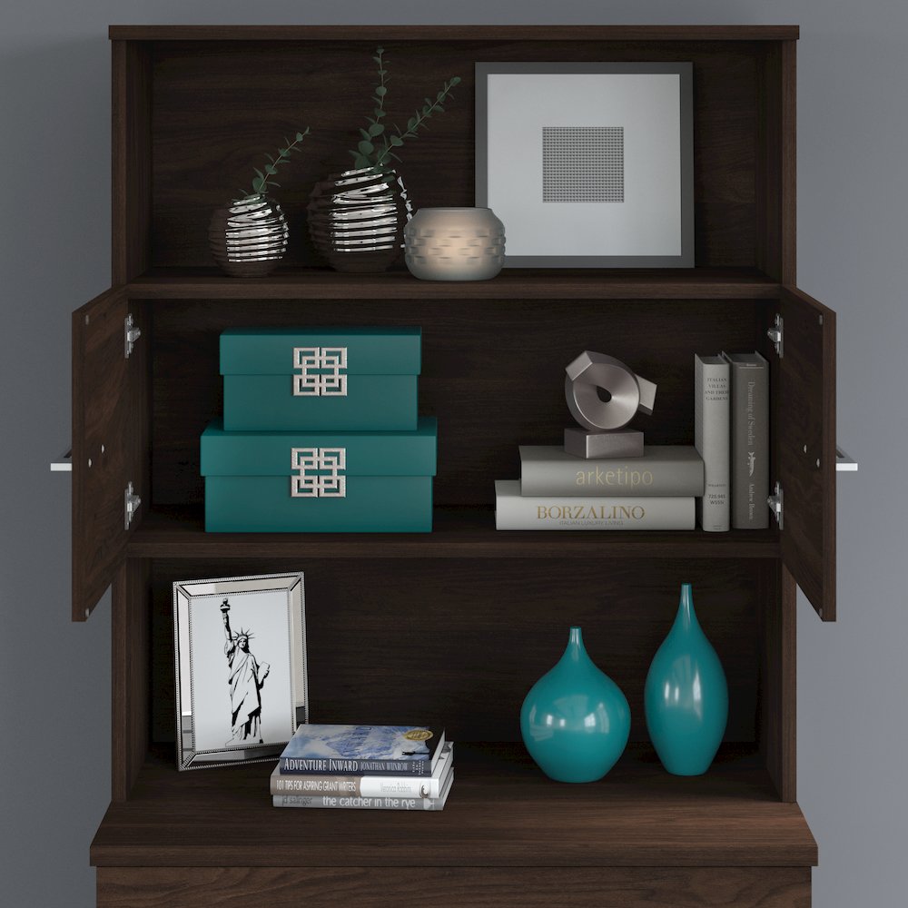 500 72W x 36D Executive Desk with Drawers, Lateral File Cabinets and Hutch. Picture 4