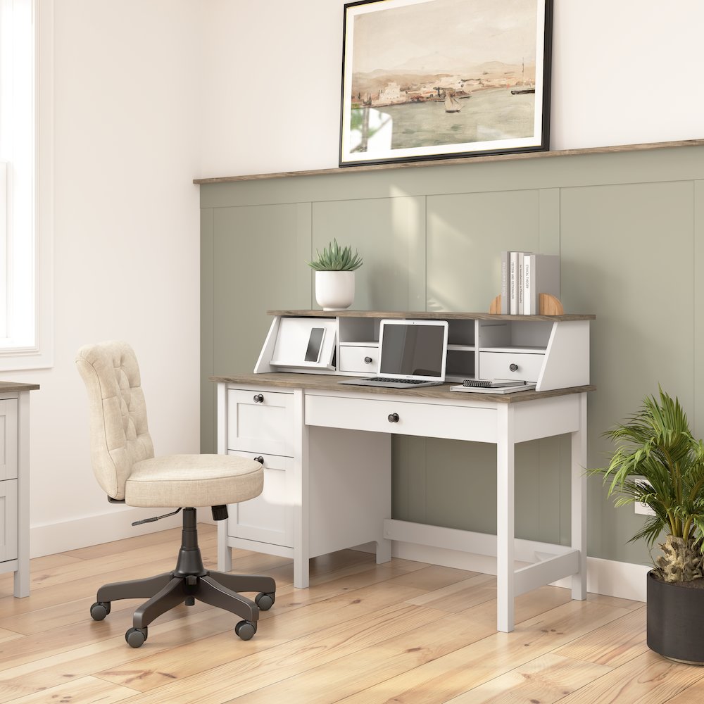 Mayfield 54W Computer Desk with Drawers and Desktop Organizer. Picture 2