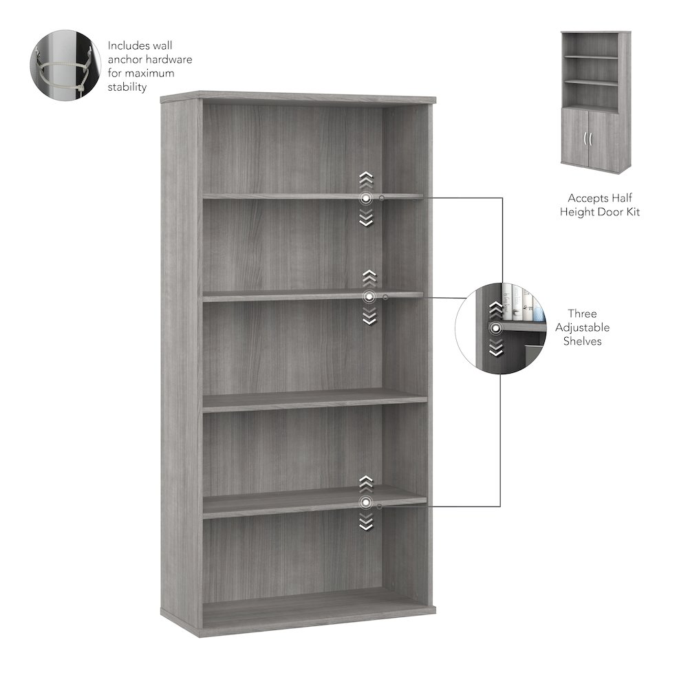 Hybrid Tall 5 Shelf Bookcase. Picture 4