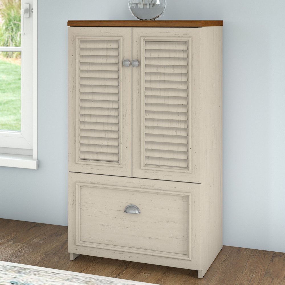 Fairview 2 Door Storage Cabinet with File Drawer. Picture 2