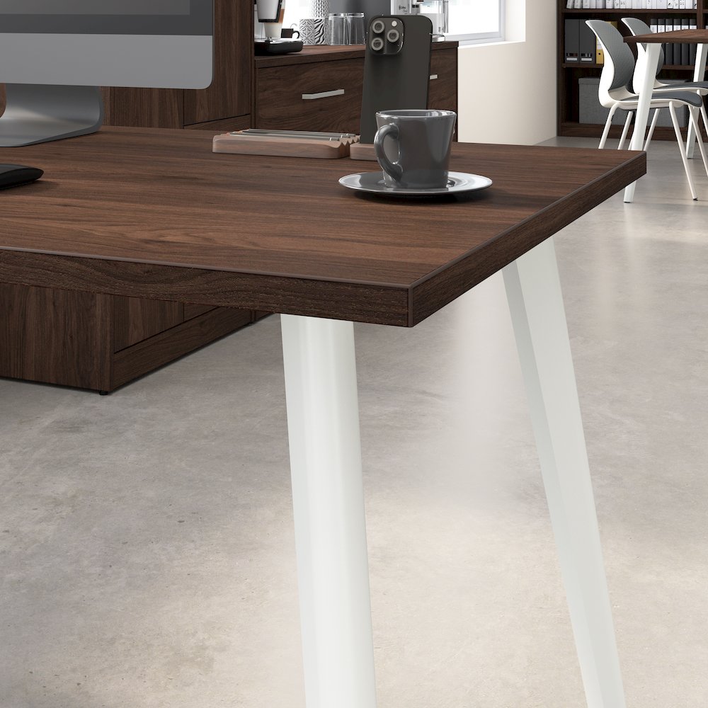 Vista 72W x 30D L Shaped Desk with Splayed Metal Legs. Picture 4