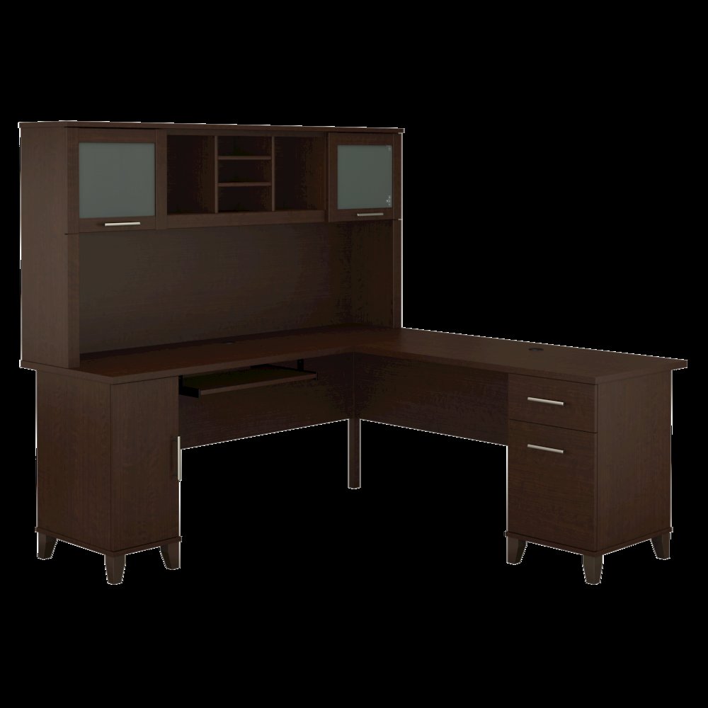 Somerset 72W L Shaped Desk with Hutch. Picture 1