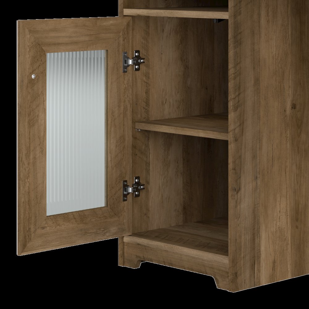 Cabot 60W L Shaped Computer Desk with Hutch, File Cabinet and Bookcase. Picture 3