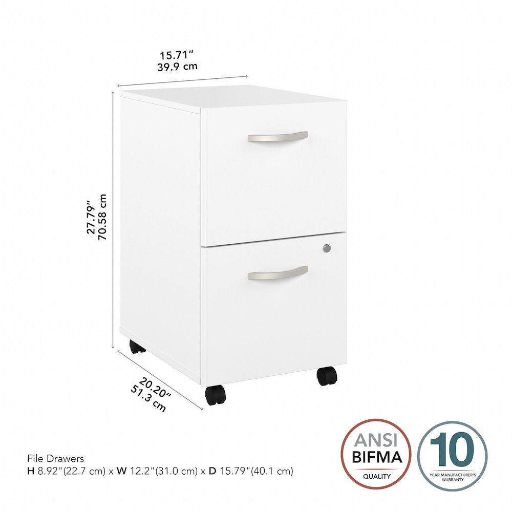 Hybrid 2 Drawer Mobile File Cabinet - Assembled. Picture 8
