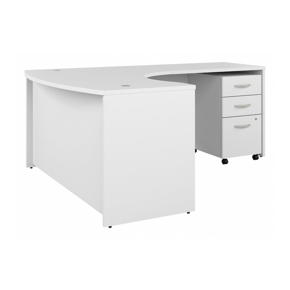 Studio C 60W x 43D Right Hand L-Bow Desk with 3 Drawer Mobile File Cabinet. Picture 1