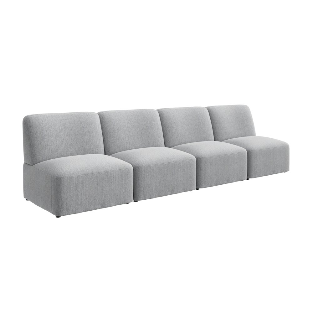 Assemble Modular 4 Seater Sectional Lounge Sofa in Fog Fabric. Picture 1