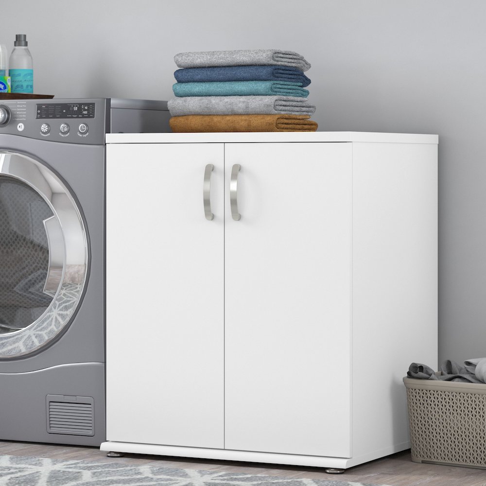 Universal Laundry Room Storage Cabinet with Doors and Shelves. Picture 2