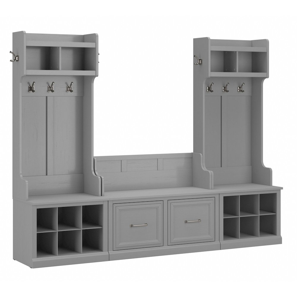 Woodland Entryway Storage Set with Hall Trees and Shoe Bench with Doors. Picture 1