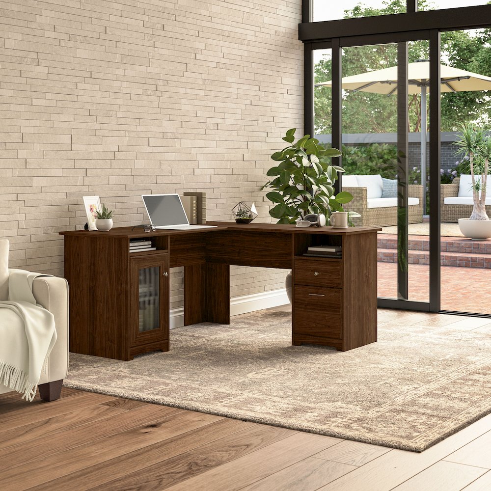 Cabot 60W L Shaped Computer Desk with Storage. Picture 2