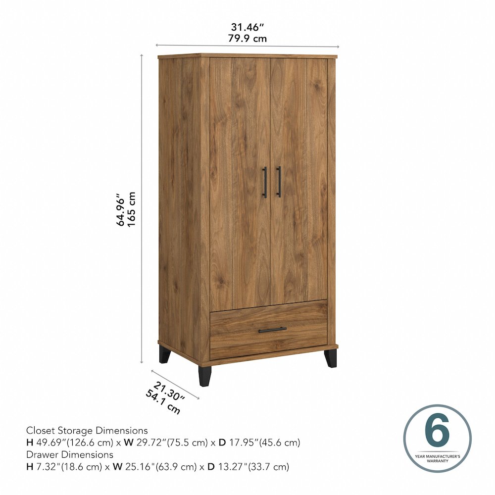 Somerset Tall Storage Cabinet with Doors and Drawer. Picture 9