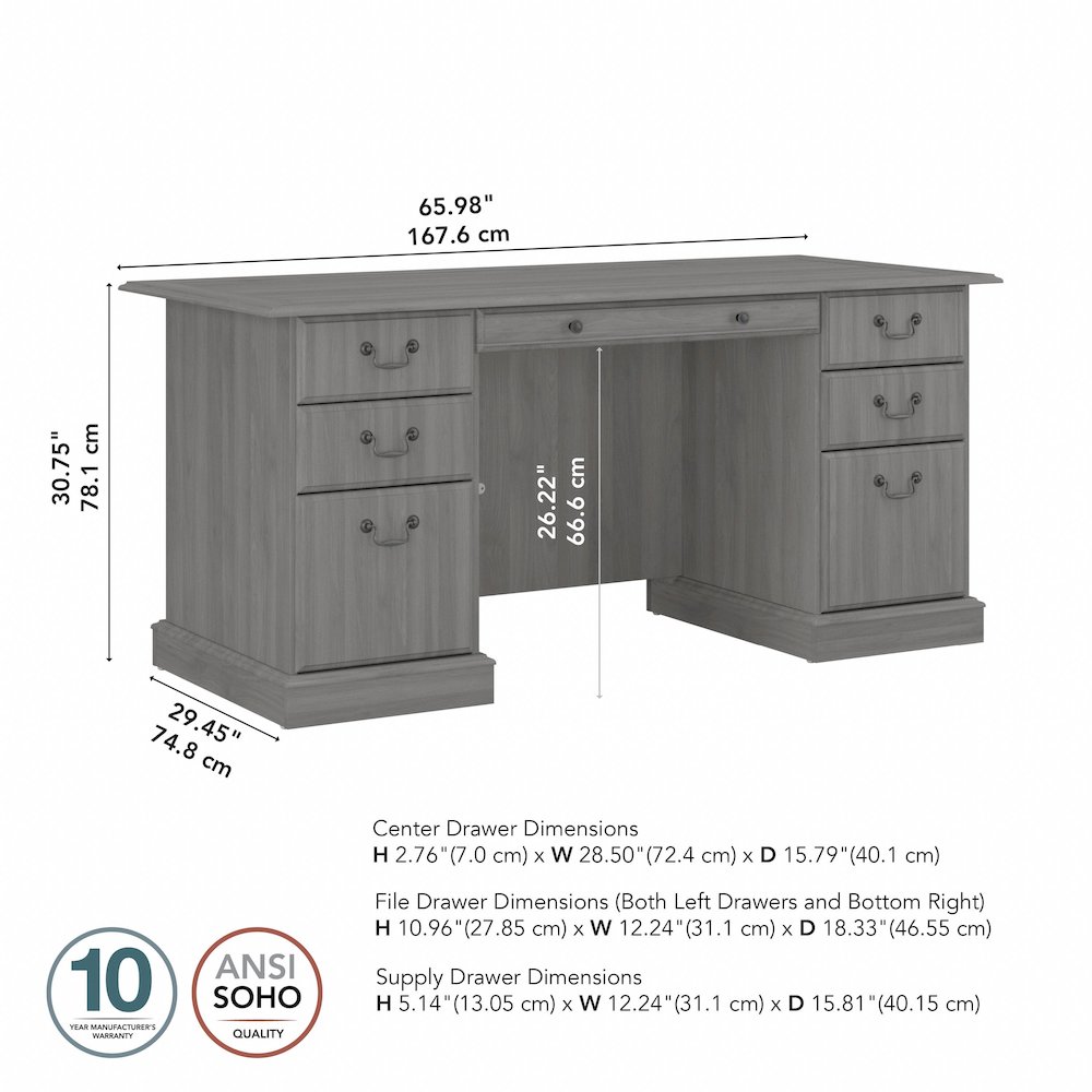 Saratoga Executive Desk with Drawers. Picture 8