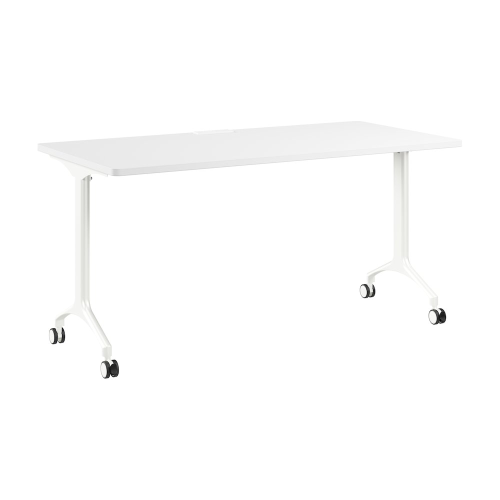 Synergy 60-inch Rectangle Modular Office Conference Table in White. Picture 1