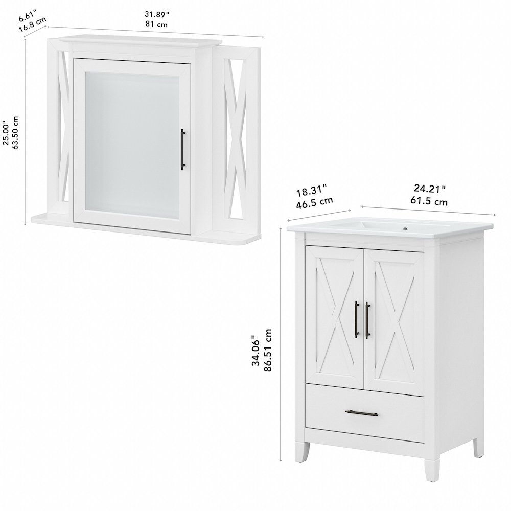 Key West 24W Bathroom Vanity Sink with Mirror. Picture 10